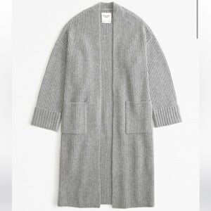 NWT Abercrombie & Fitch Ribbed Duster Cardigan in Grey Size XS